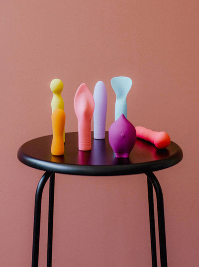 smile makers vibrators on a stool
